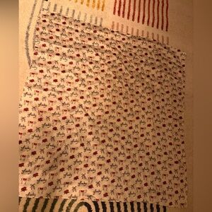 Free people Red and white horse Fabric scarf